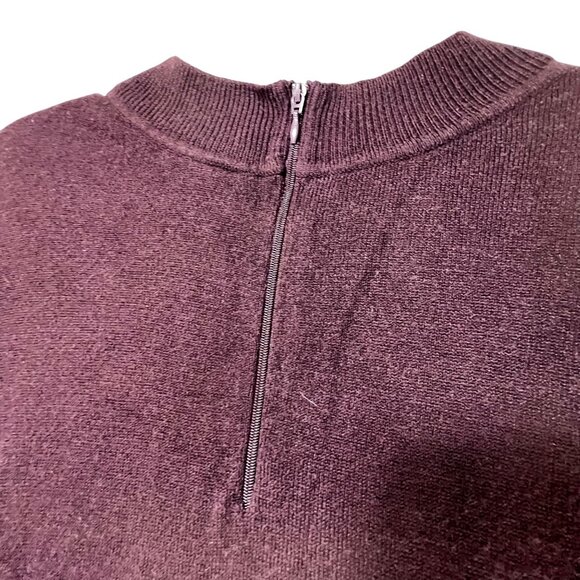 Maggie Barnes 4x Purple Knit Short Sleeve Sweater Back Zipper Textured Front - Picture 3 of 10